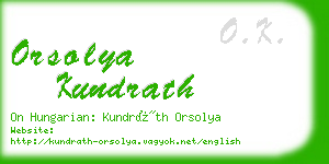 orsolya kundrath business card